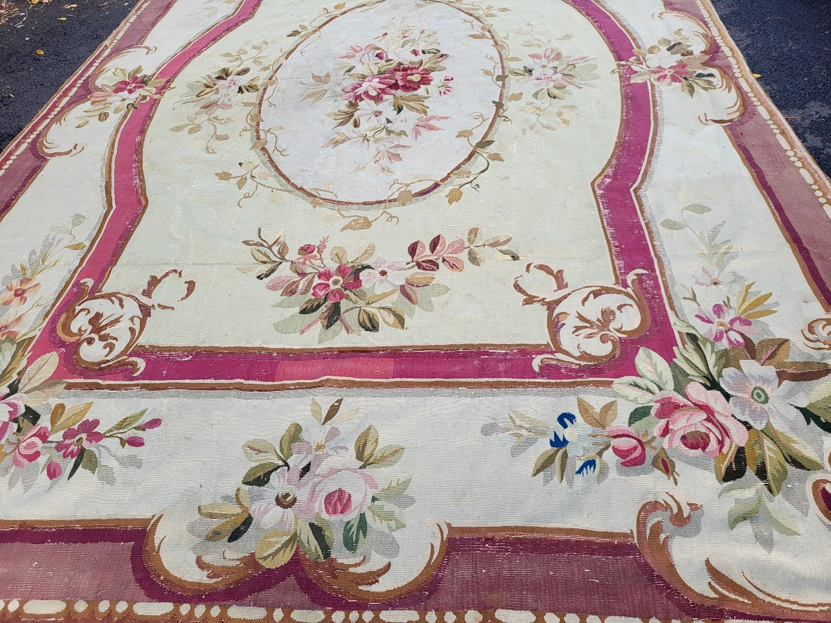 Grand tapis Aubusson  époque  Milieu  du XIXe siècle  400X270 env.-photo-6