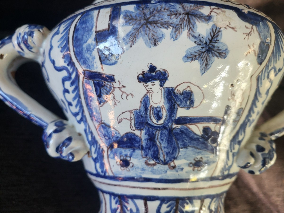 Nevers Earthenware Potpourri Bowl, 17th Century-photo-4