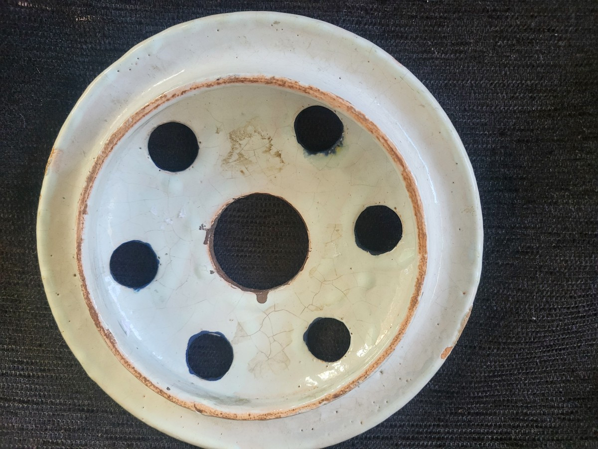 Nevers Earthenware Potpourri Bowl, 17th Century-photo-3