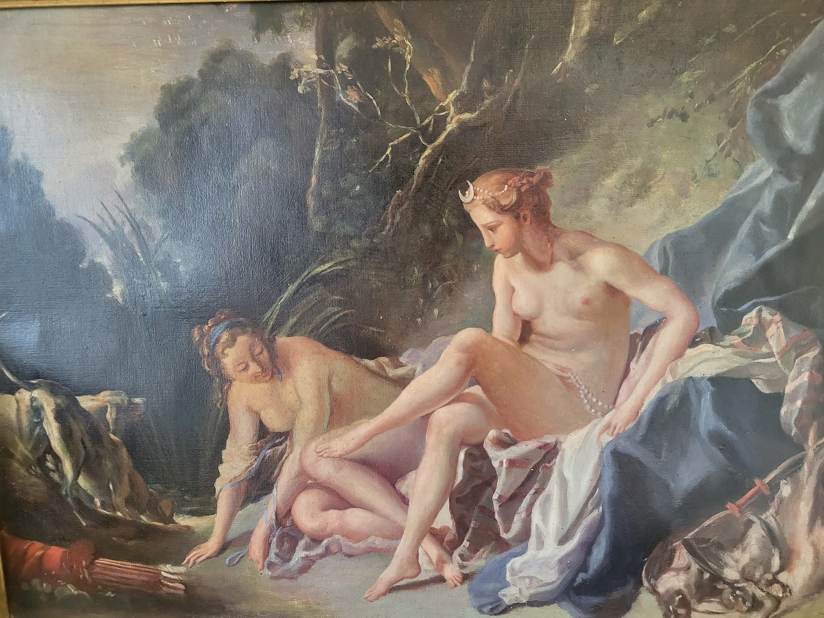 French School, 19th Century, François Boucher, Diana At Her Bath-photo-2