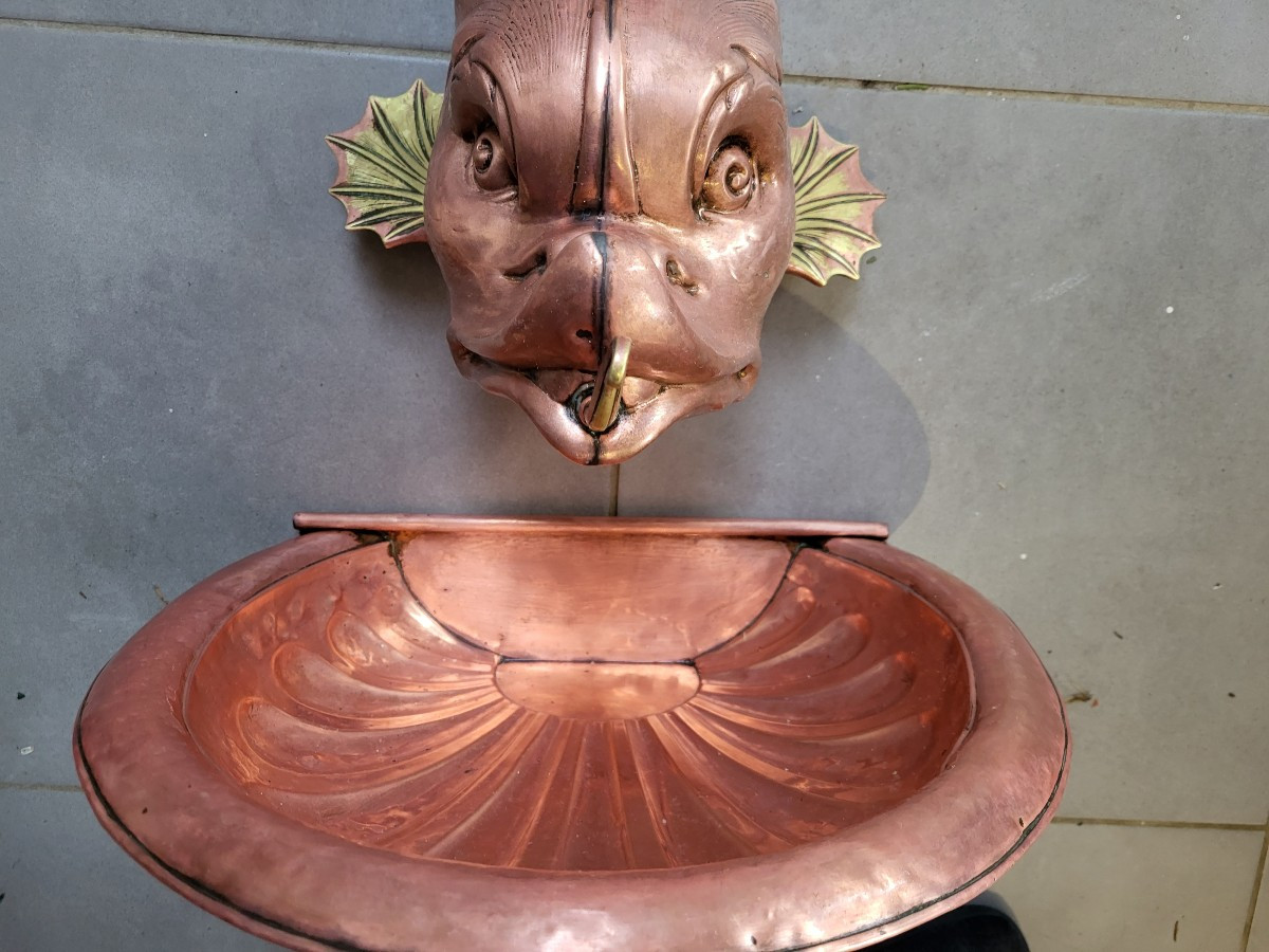 Grande fontaine murale au Triton fin XVIII e début  XIXe siècle -photo-4