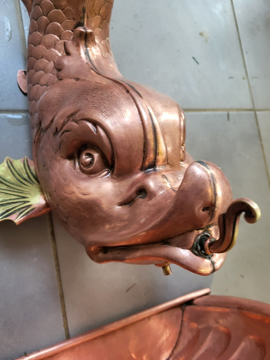 Grande fontaine murale au Triton fin XVIII e début  XIXe siècle -photo-1