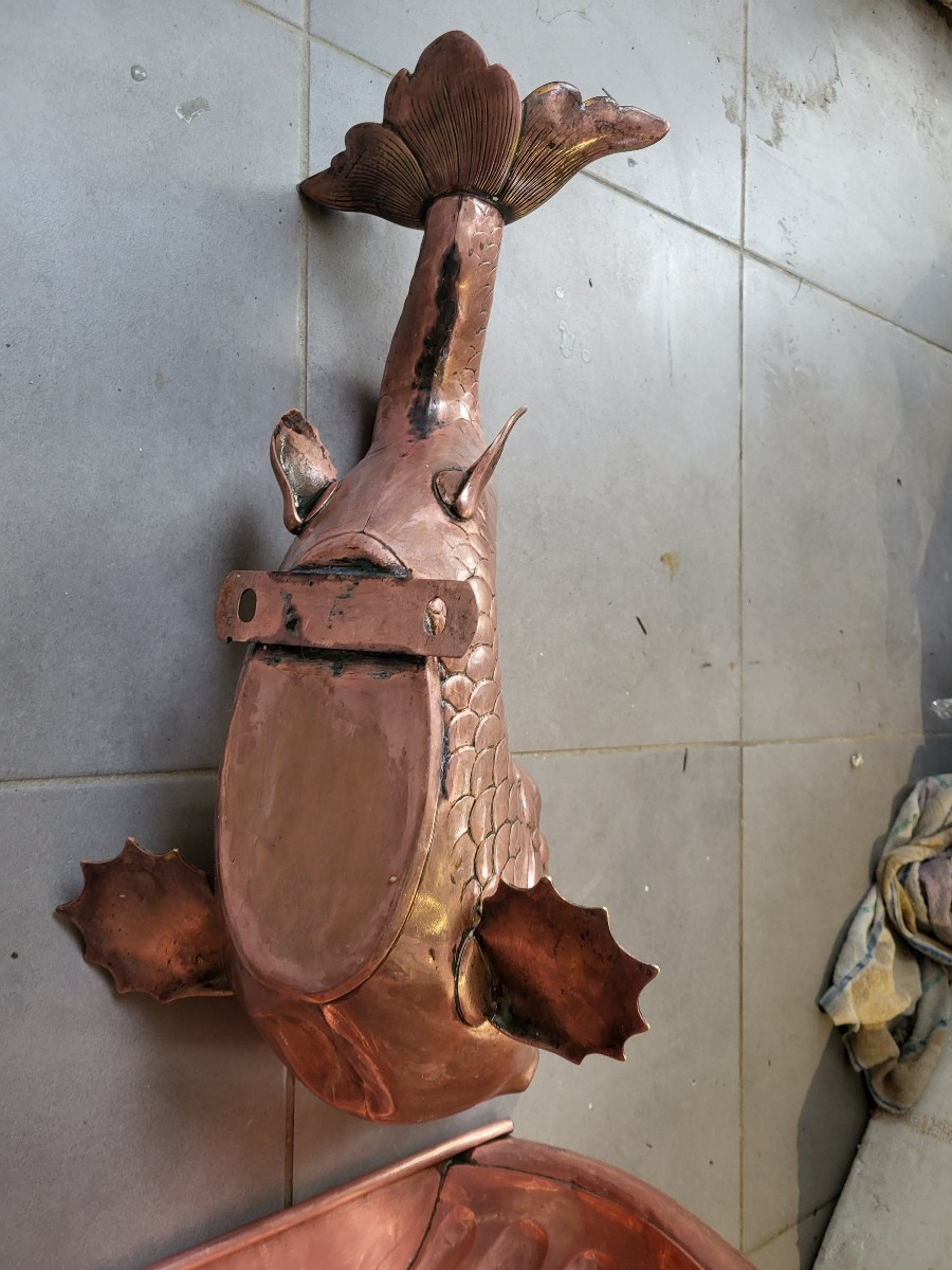 Grande fontaine murale au Triton fin XVIII e début  XIXe siècle -photo-5