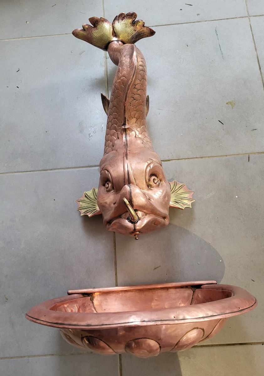 Grande fontaine murale au Triton fin XVIII e début  XIXe siècle -photo-8