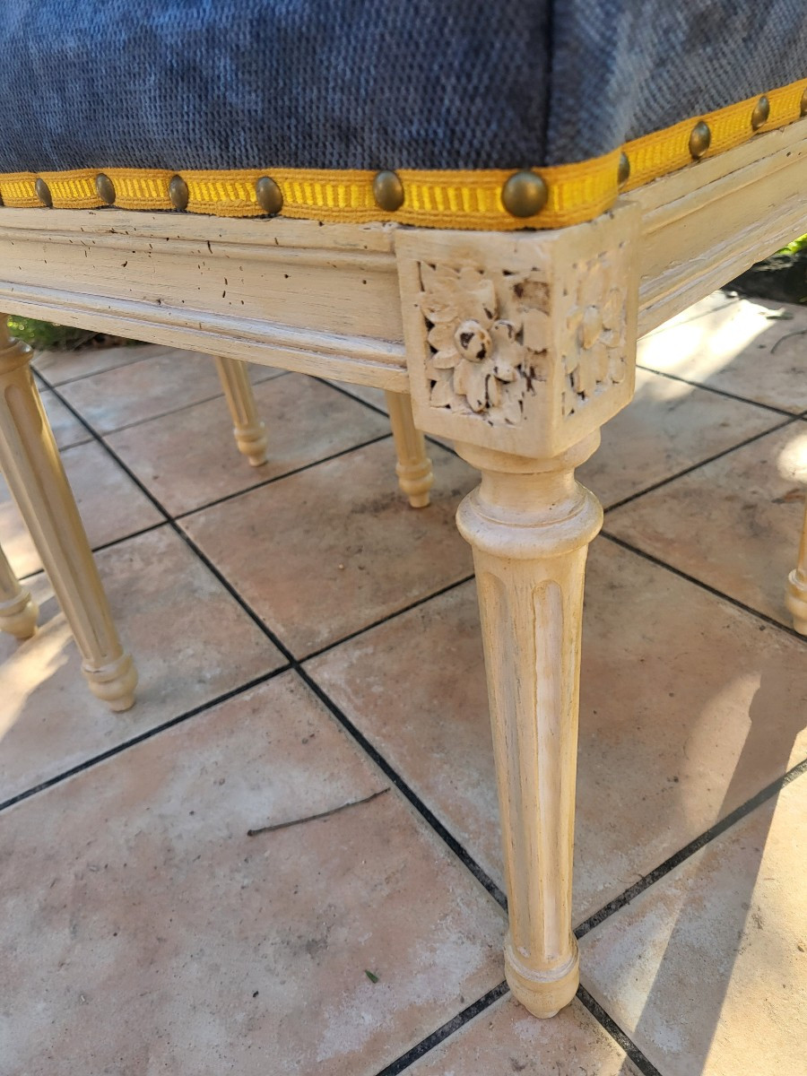 Pair Of Louis XVI Period Cushioned Stools, 18th Century -photo-1
