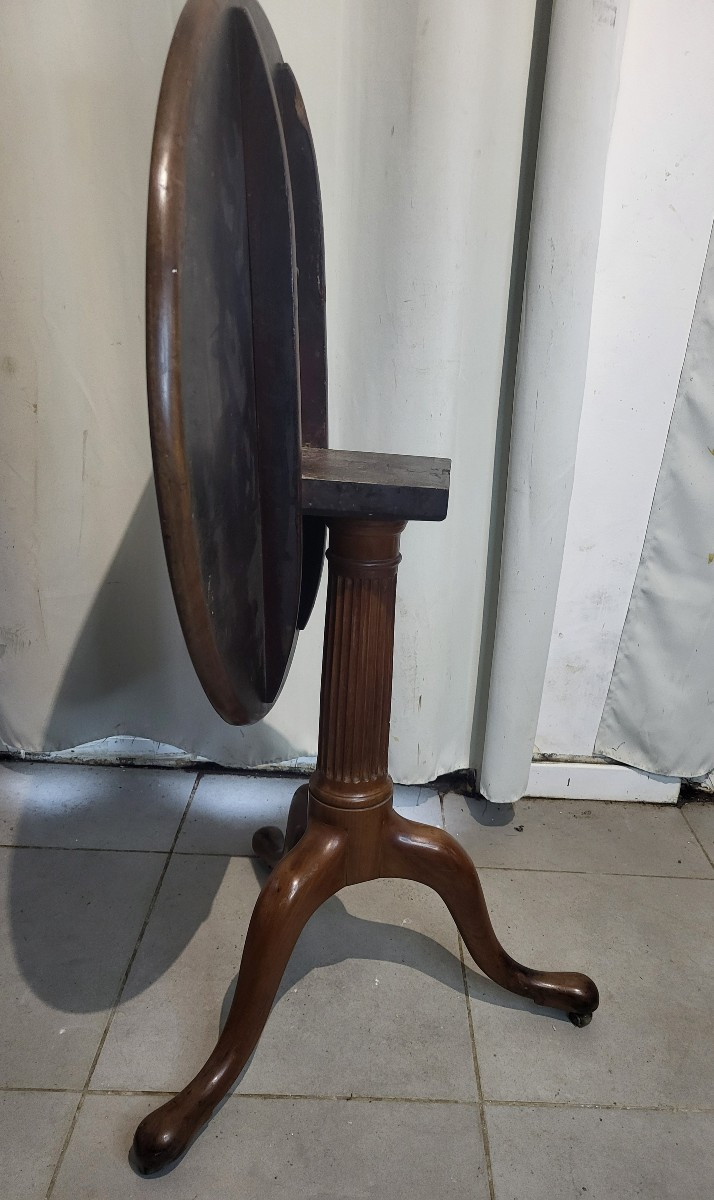 Guéridon  acajou plateau basculant  époque  Restauration XIXe -photo-4