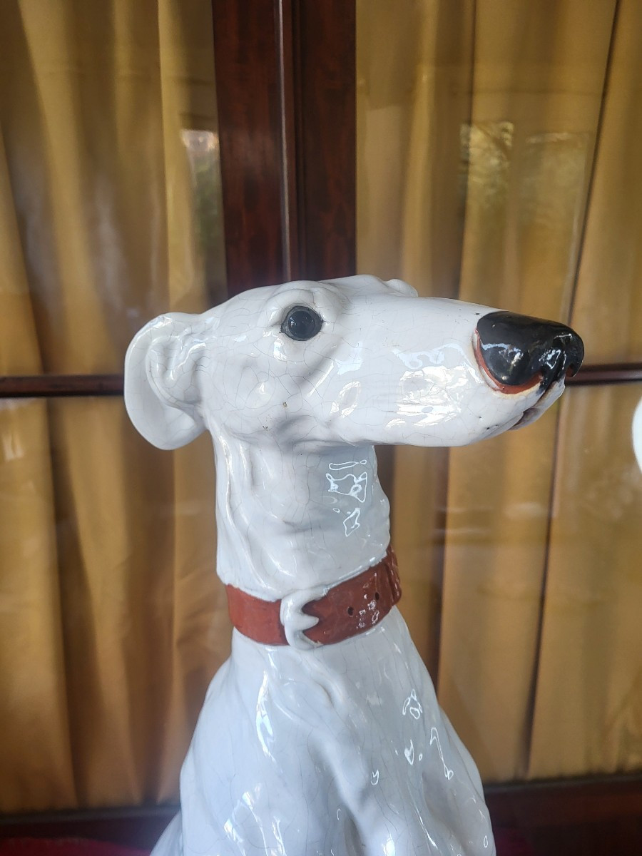 Large Earthenware Dog, 19th Century -photo-2