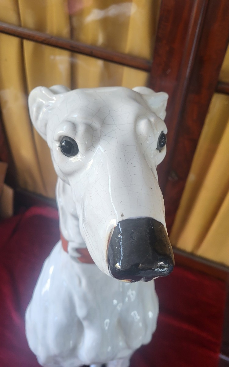 Large Earthenware Dog, 19th Century -photo-4