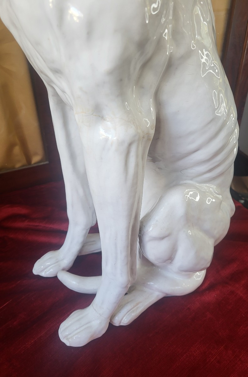 Large Earthenware Dog, 19th Century -photo-3