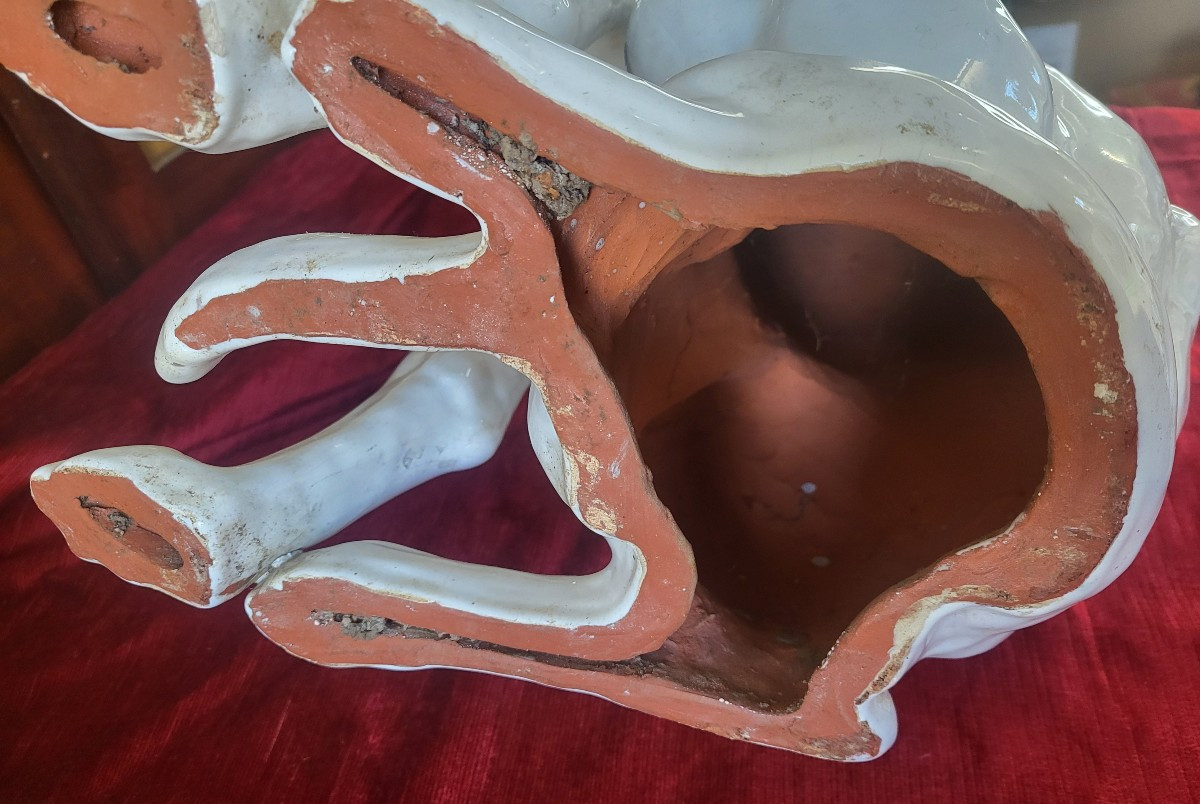 Large Earthenware Dog, 19th Century -photo-5