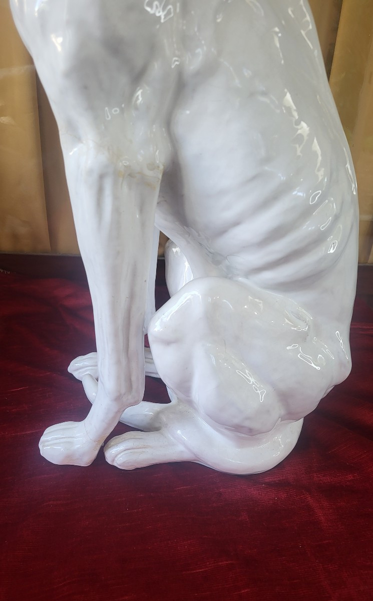 Large Earthenware Dog, 19th Century -photo-7