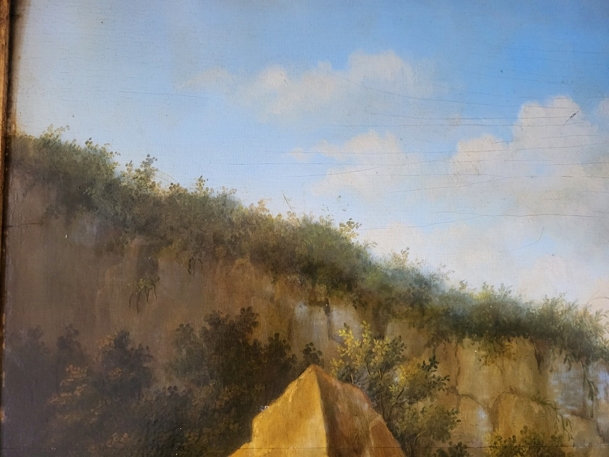 Paysage Suisse h/b signée  Henri Van Assche 1774-1841-photo-4