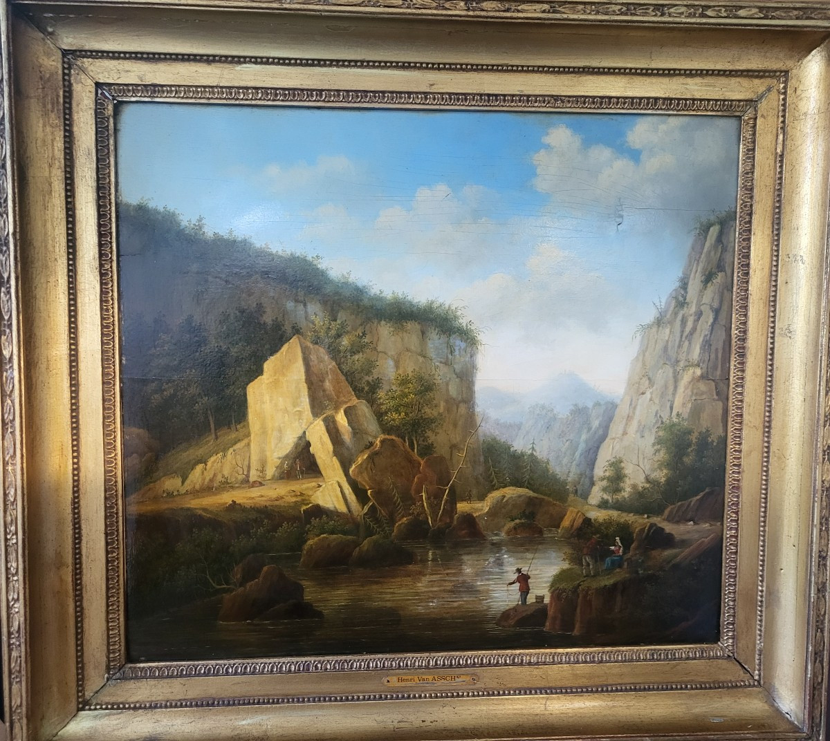 Paysage Suisse h/b signée  Henri Van Assche 1774-1841-photo-7