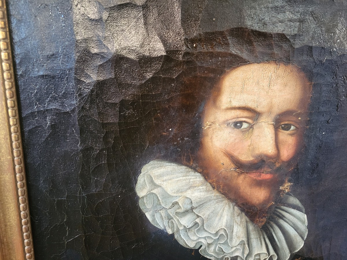 École Française c.1600  Homme à la  fraise h/t -photo-4