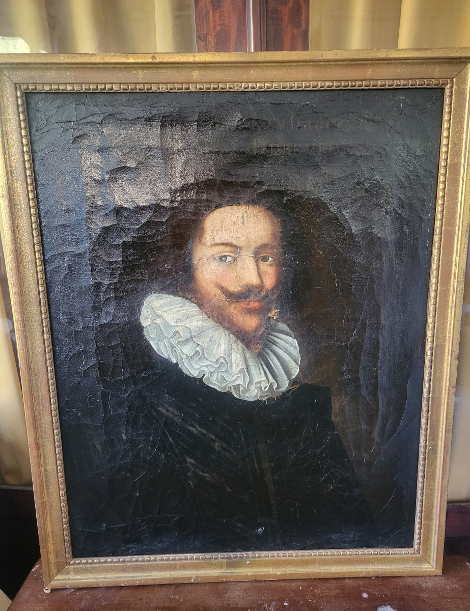 École Française c.1600  Homme à la  fraise h/t -photo-8