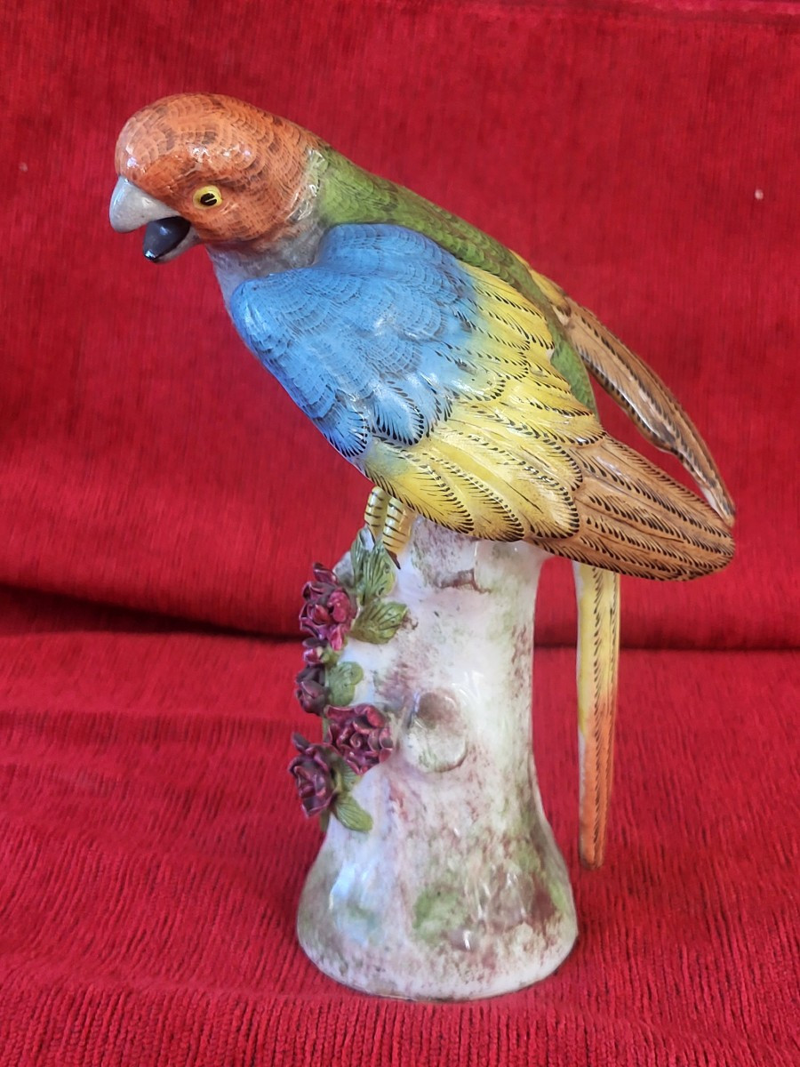 Perroquet  porcelaine  de Locre Paris époque XIXe -photo-2