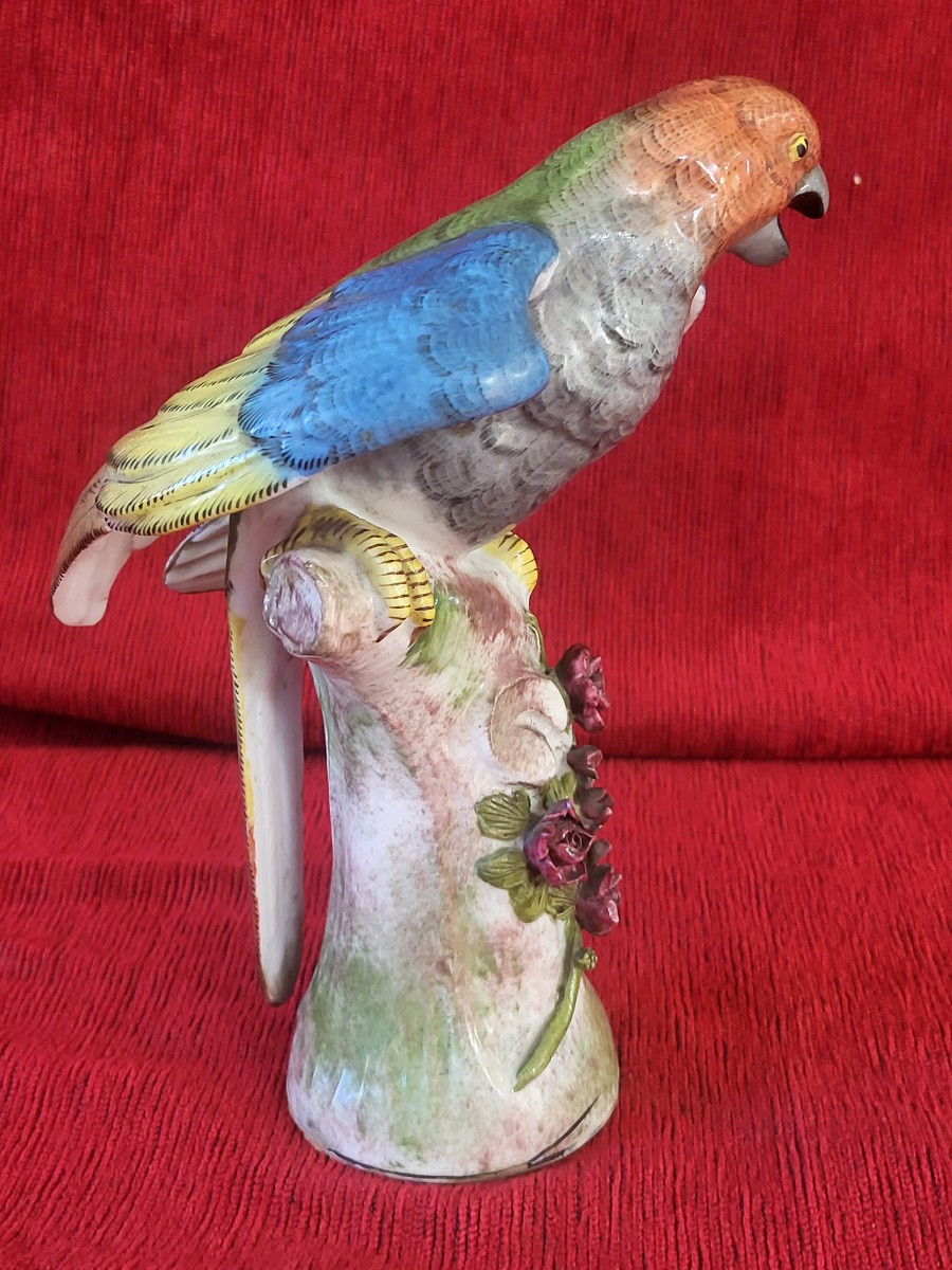Perroquet  porcelaine  de Locre Paris époque XIXe -photo-3