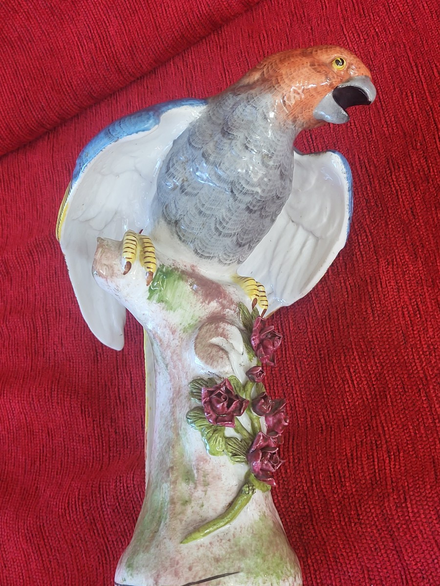 Perroquet  porcelaine  de Locre Paris époque XIXe -photo-4