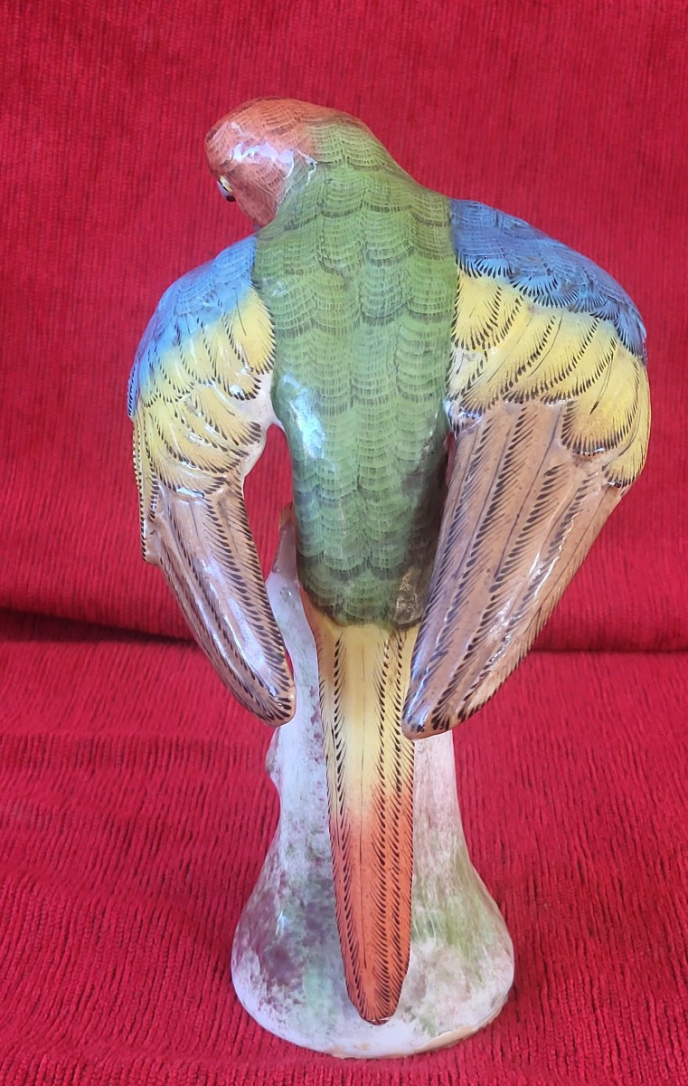 Perroquet  porcelaine  de Locre Paris époque XIXe -photo-5