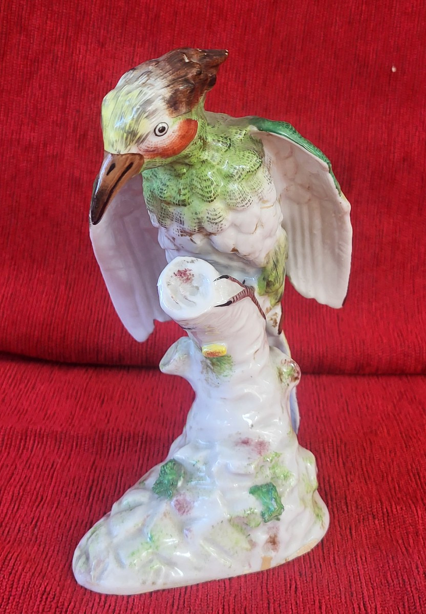 Perroquet  porcelaine de Locre Paris  époque XIXe 