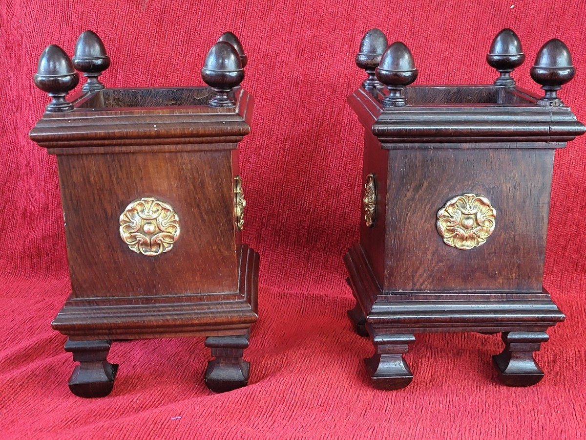 Paire de caisses à fleurs  époque  Louis Philippe XIXe siècle -photo-2