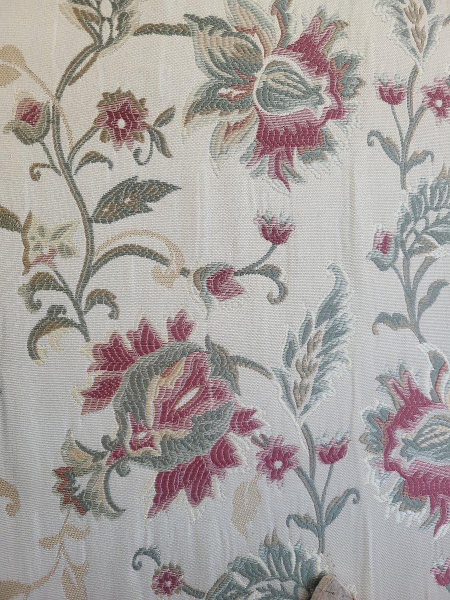 Paravent  bois laqué double face Cuir et soie époque XIXe siècle -photo-3