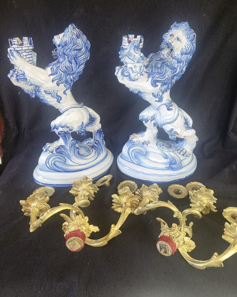 Pair Of Candelabra By émile Gallé And Saint Clément -photo-1