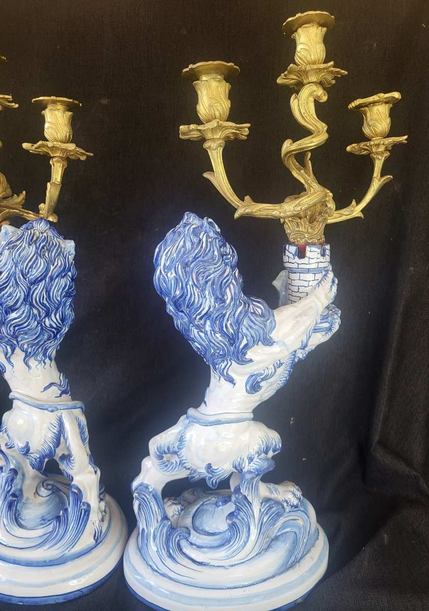 Pair Of Candelabra By émile Gallé And Saint Clément -photo-8