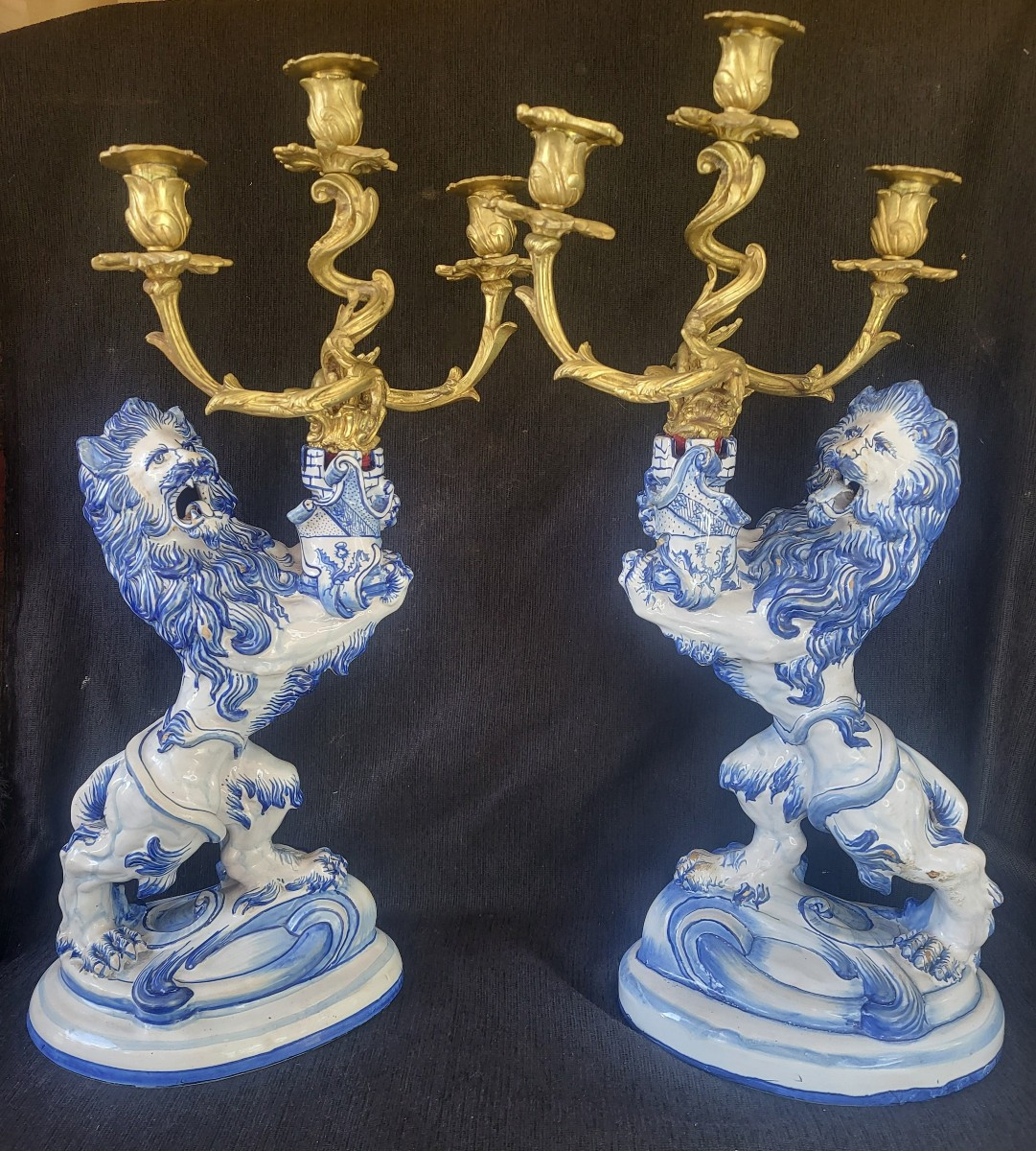 Pair Of Candelabra By émile Gallé And Saint Clément 