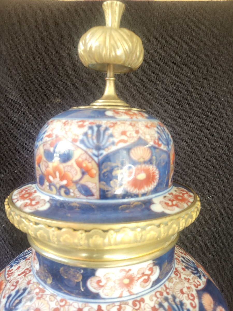Grande potiche Imari monture bronze XIXe -photo-2