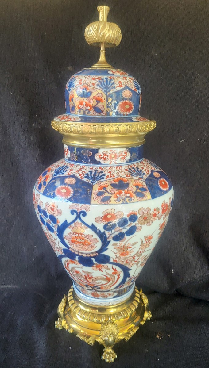 Grande potiche Imari monture bronze XIXe 