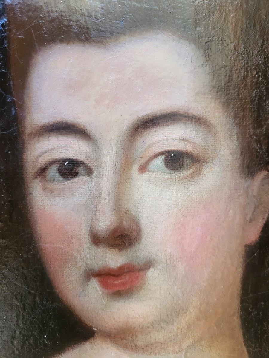  French School Portrait Of A Lady, High Quality, Oil On Canvas, Late 17th Century-photo-1