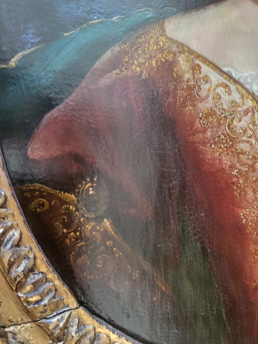  French School Portrait Of A Lady, High Quality, Oil On Canvas, Late 17th Century-photo-3