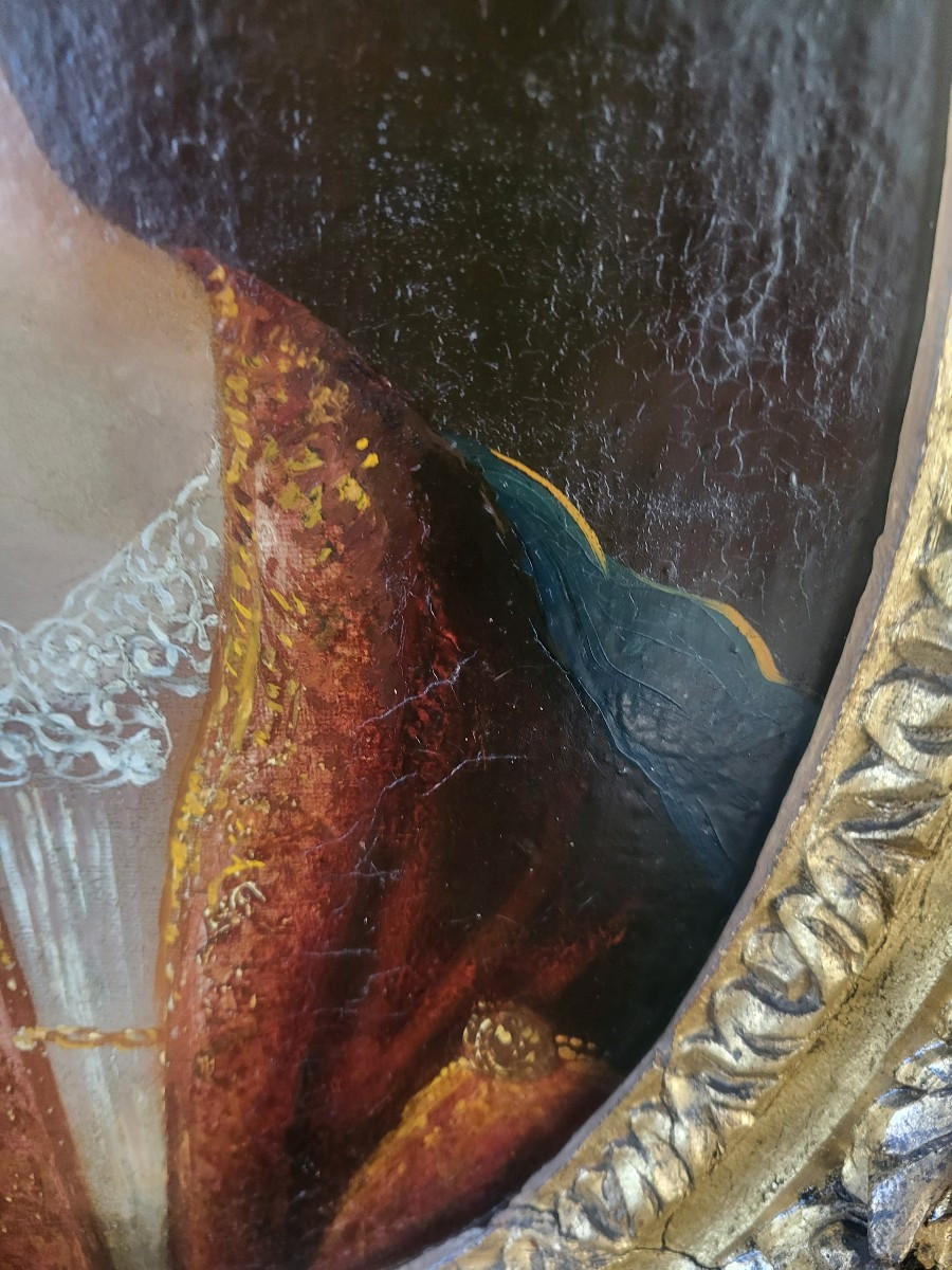  French School Portrait Of A Lady, High Quality, Oil On Canvas, Late 17th Century-photo-6