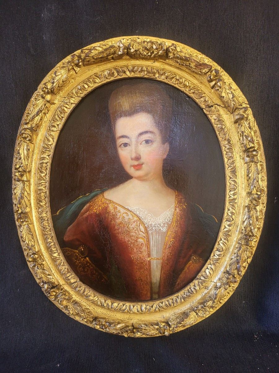  French School Portrait Of A Lady, High Quality, Oil On Canvas, Late 17th Century-photo-7