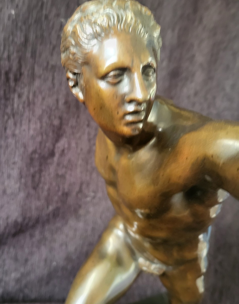 Grand bronze "Gladiateur Borghèse " époque XIXe  H 50cm-photo-5