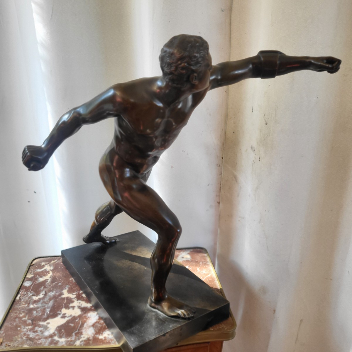 Grand bronze "Gladiateur Borghèse " époque XIXe  H 50cm