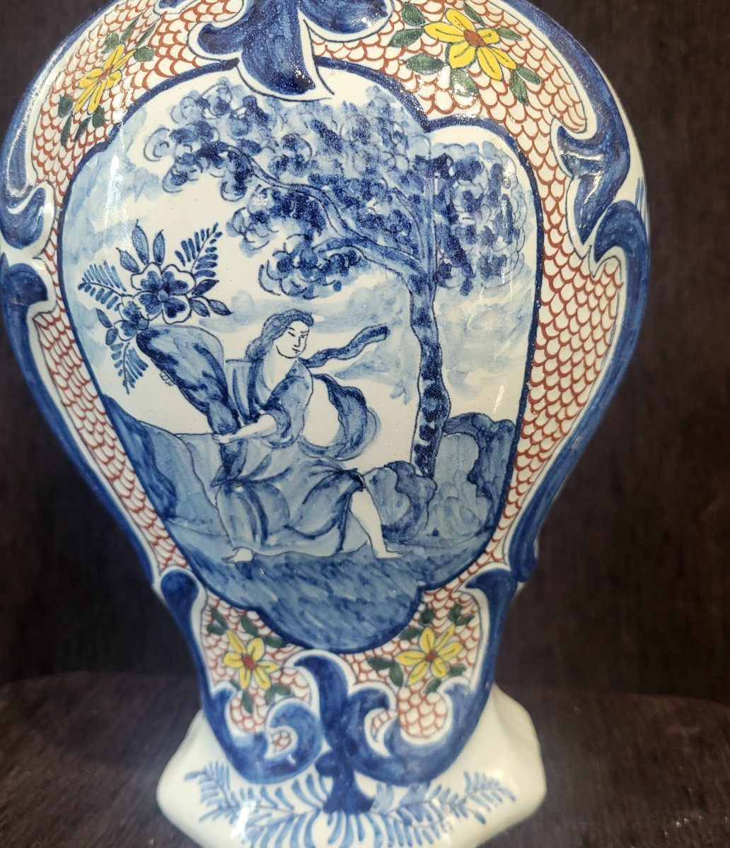 Delftware Potiche, Apk, Early 19th Century, H 34.5 Cm-photo-2