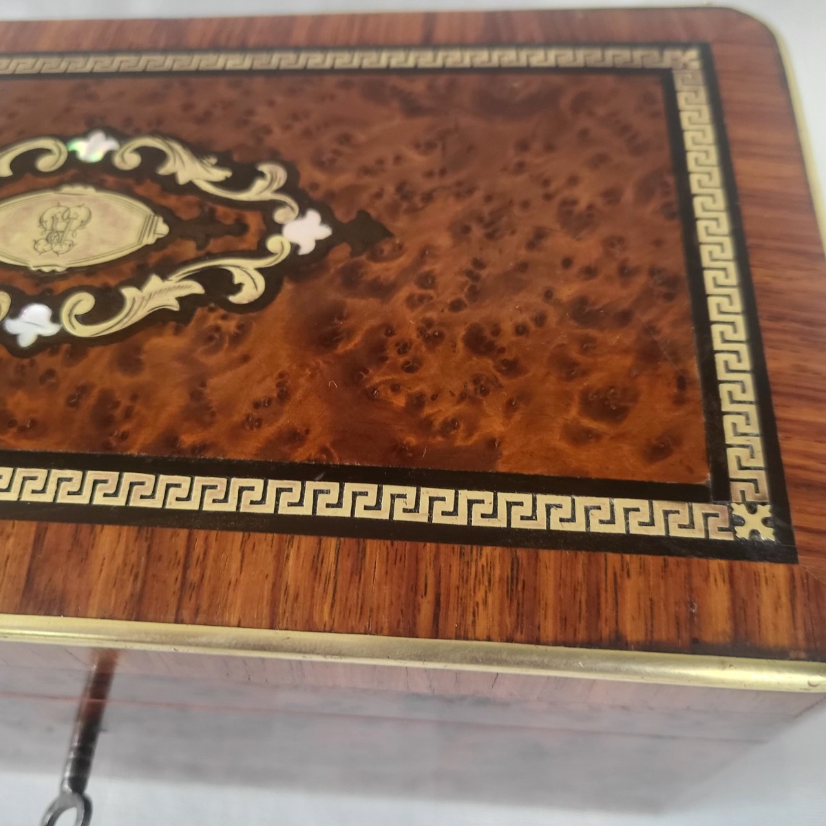 Marquetry Tea Caddy From The Napoleon III Period, 19th Century -photo-4