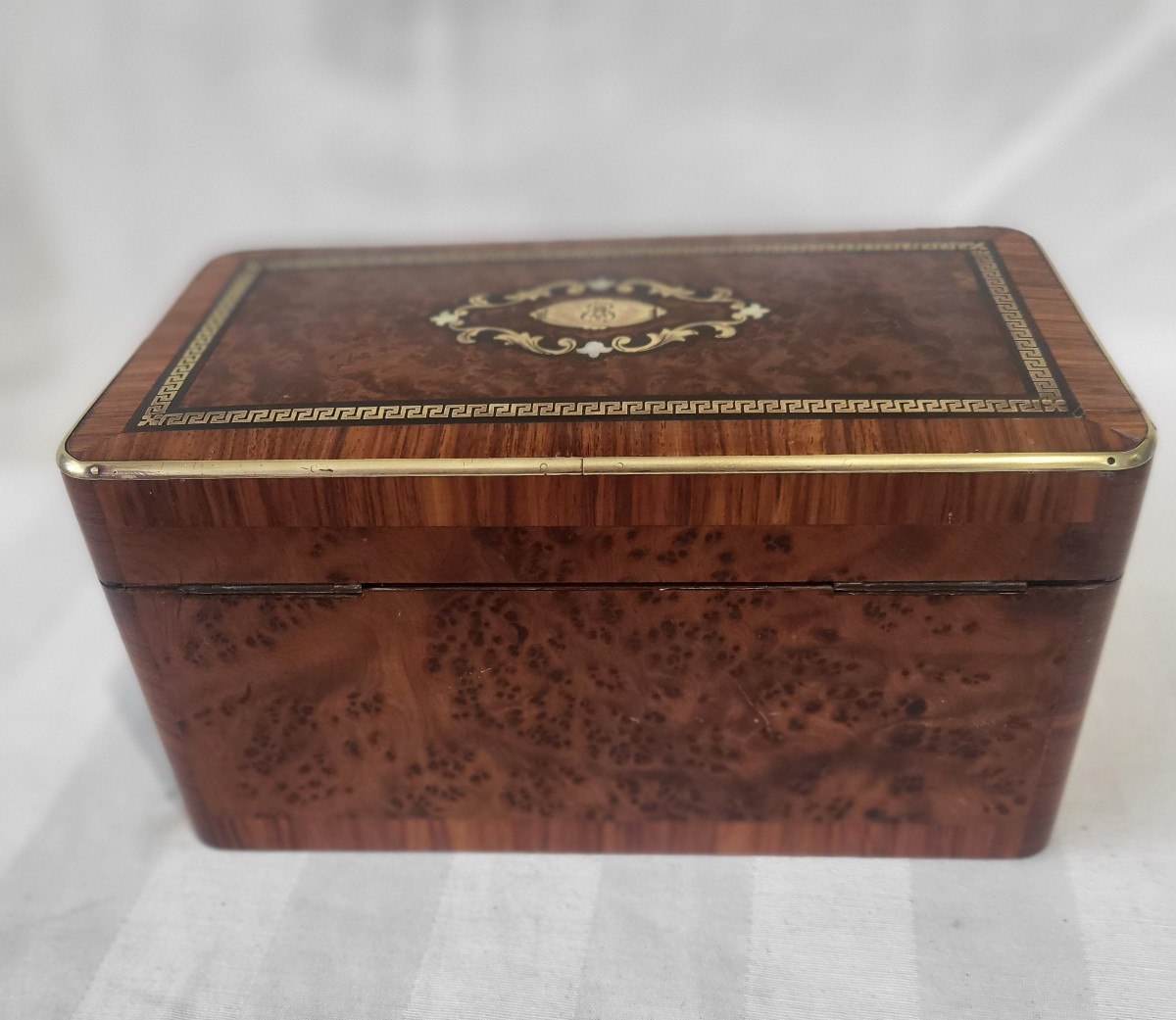 Marquetry Tea Caddy From The Napoleon III Period, 19th Century -photo-3