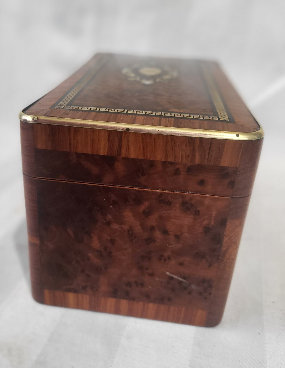 Marquetry Tea Caddy From The Napoleon III Period, 19th Century -photo-7