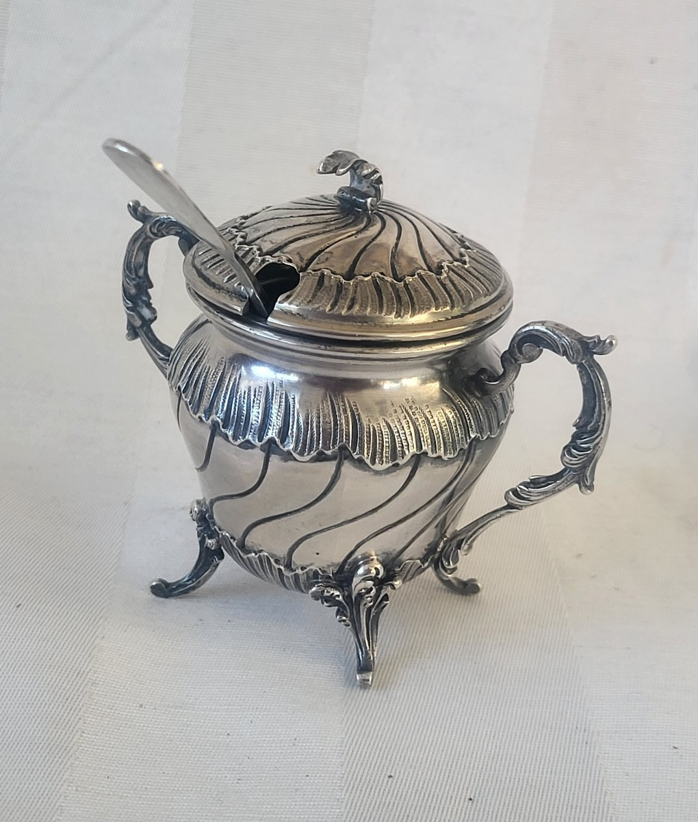 Louis XV Silver Mustard Pot, Minerva, 19th Century 