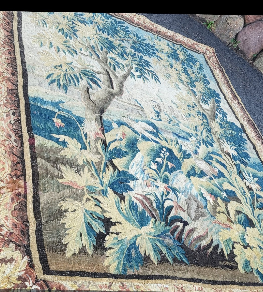 Aubusson Verdure Tapestry, Louis XV Period, 18th Century -photo-3
