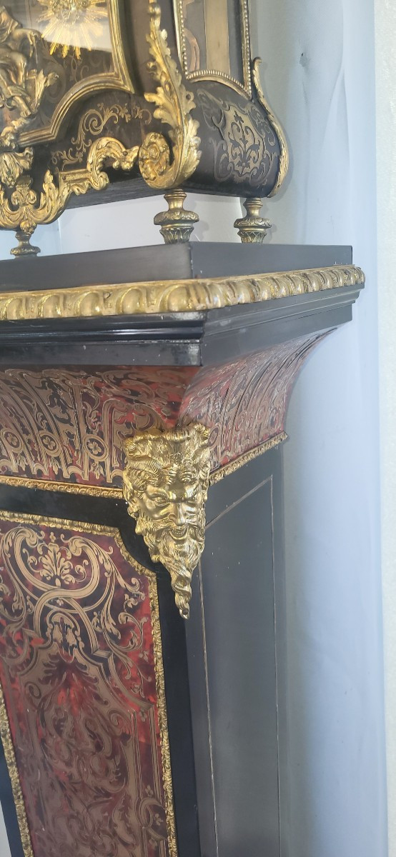 Louis XIV Period Cartel Clock And Boulle Marquetry Case, H215cm-photo-1