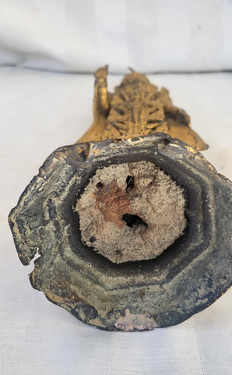 Gilded Metal Divinity Siam Circa 1900 H 39 Cm-photo-1