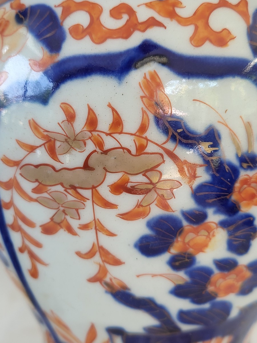 Paire de  lampes porcelaine Imari  Japon  XIXe siècle -photo-8