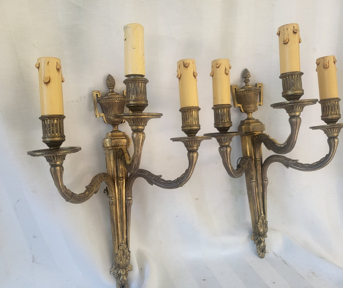Paire d' appliques  bronze Louis XVI   fin XVIII e /XIXe -photo-2