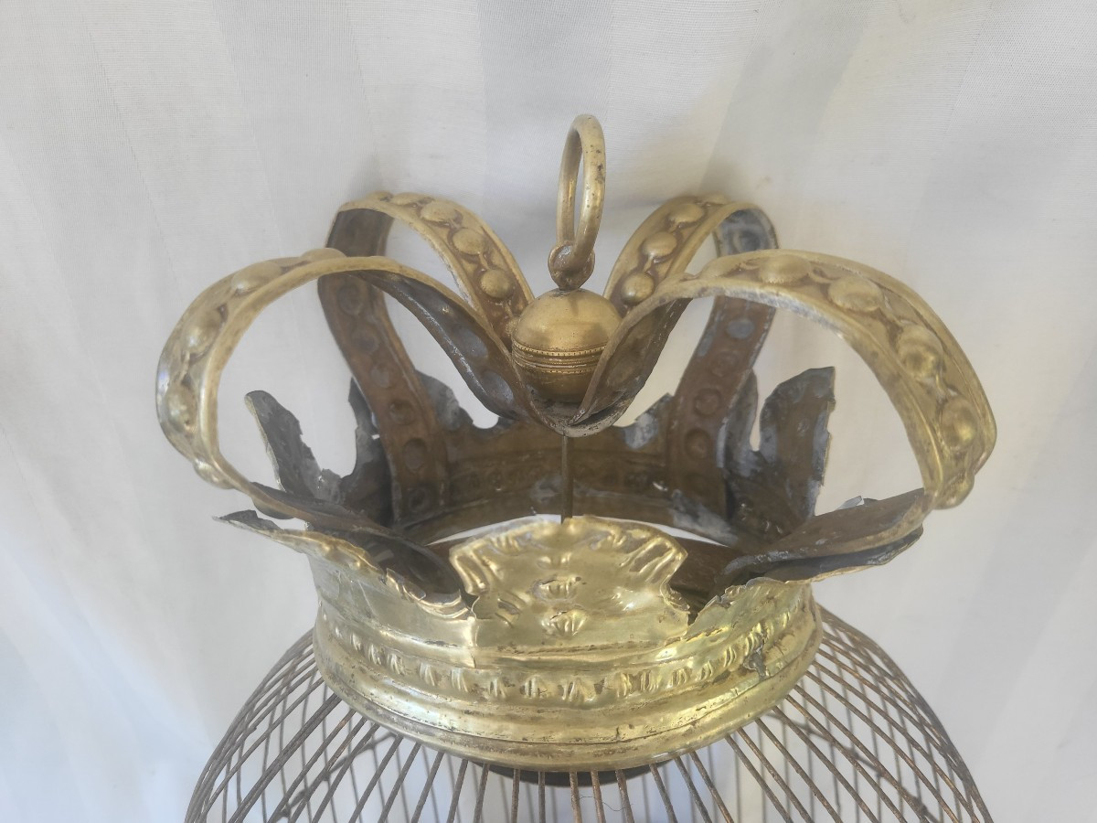 Large Gilded Brass Cage 18th Century Period-photo-3