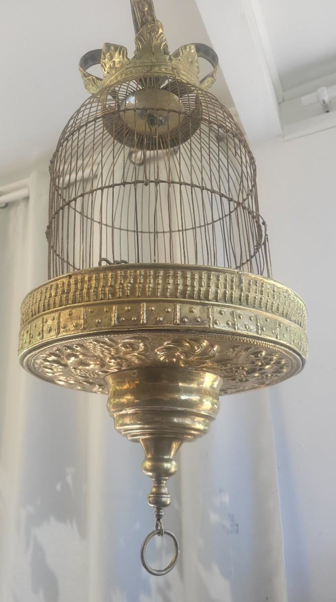 Large Gilded Brass Cage 18th Century Period-photo-5