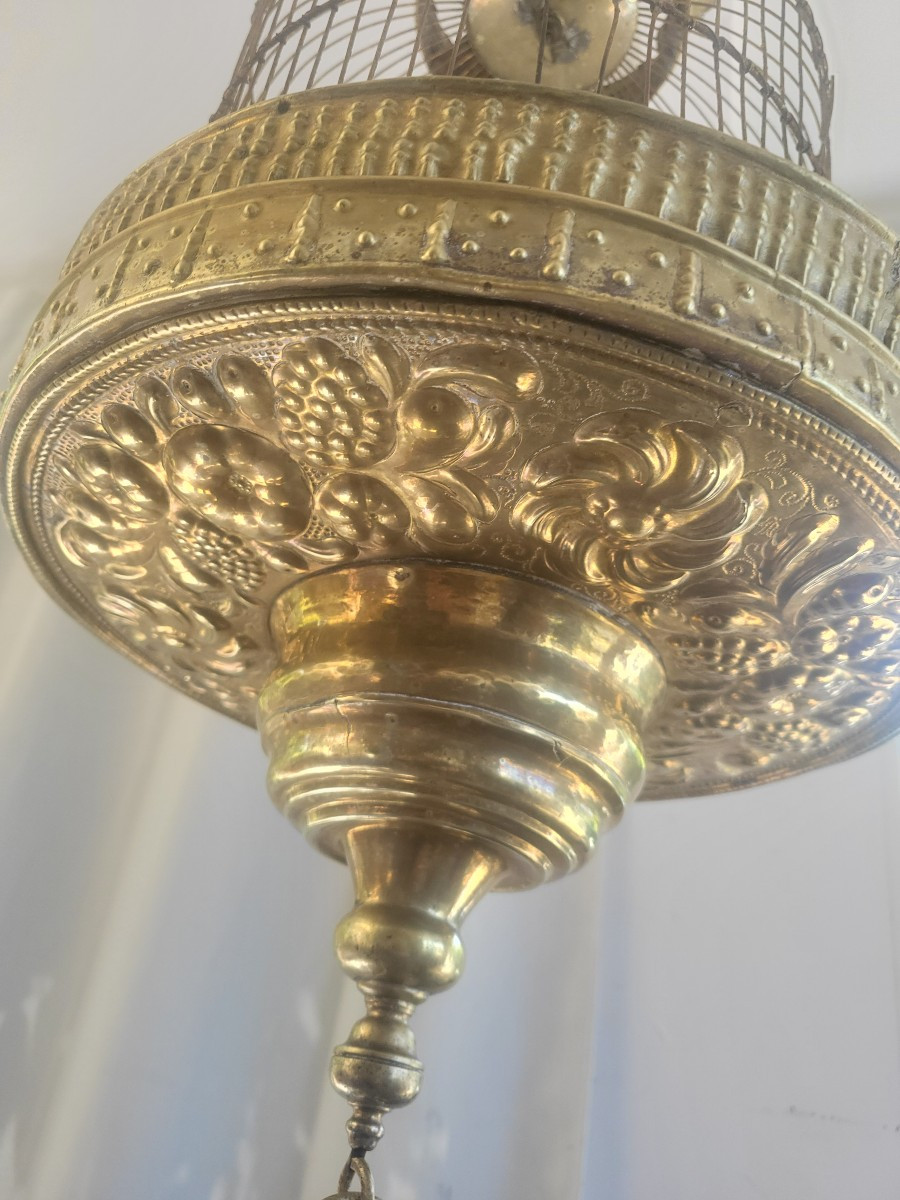 Large Gilded Brass Cage 18th Century Period-photo-7